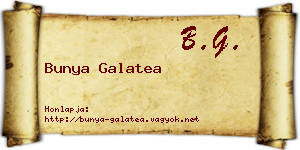 Bunya Galatea névjegykártya
